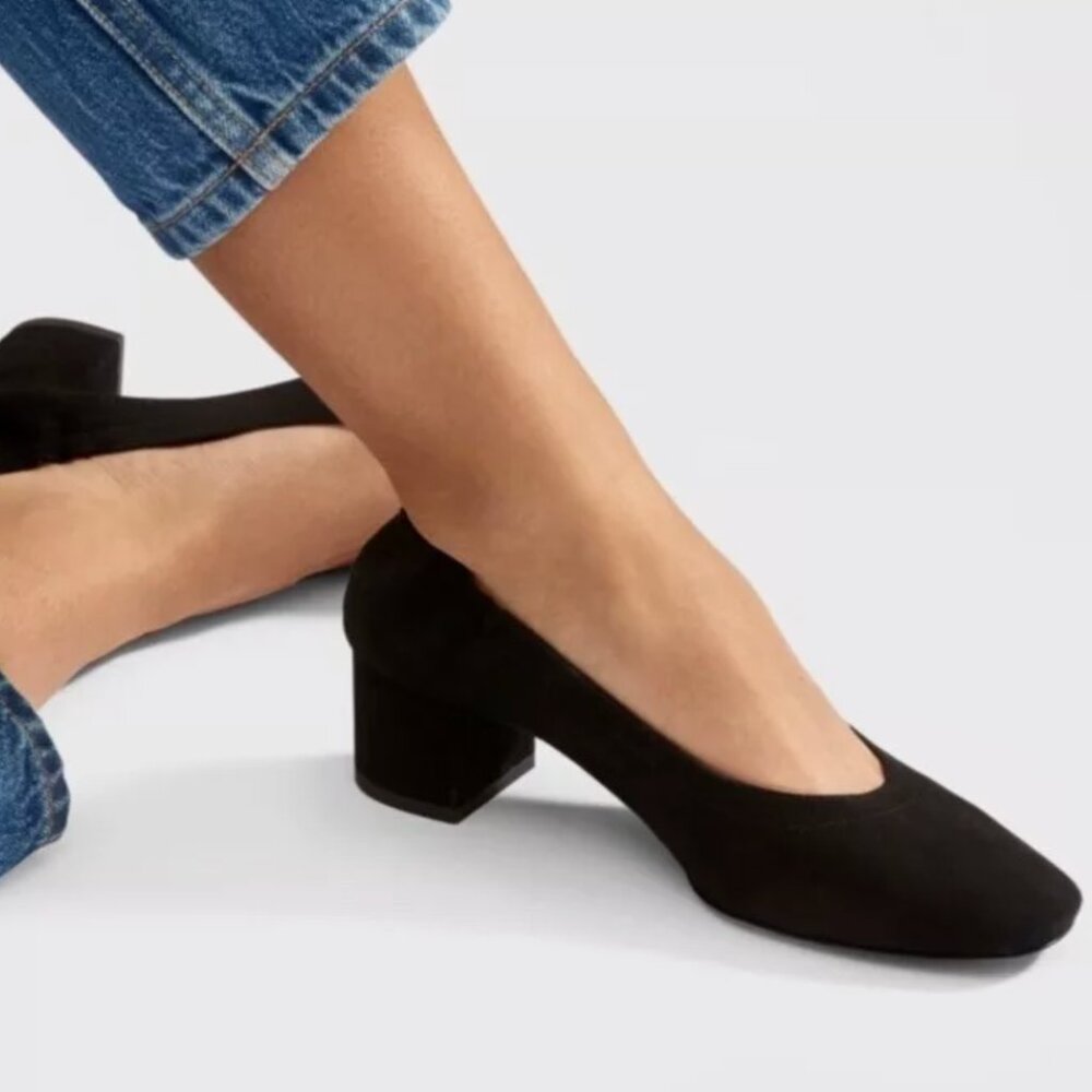 Everlane - The Italian Day Heel Black Suede